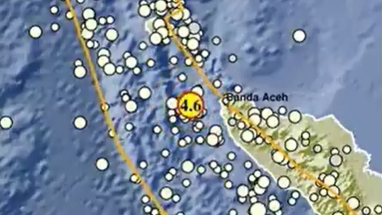 BMKG Catat Gempa M 4,6 Guncang Sabang Aceh Hari Ini
